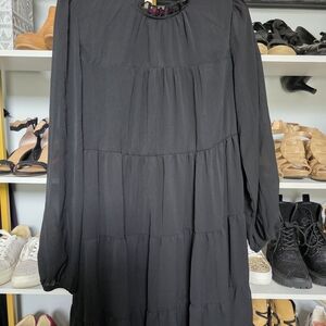 Elegant Black Tiered Dress